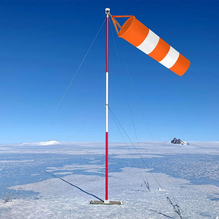 2 pieces - Wind indicator - Outdoor wind sock - Wind socks - Wind sack - Wind direction indicator - Weather vanes - Garden flag - Outdoor flag - outdoor wind sock - wind socks for the garden - orange and white - 80 cm.