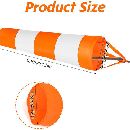 2 pieces - Wind indicator - Outdoor wind sock - Wind socks - Wind sack - Wind direction indicator - Weather vanes - Garden flag - Outdoor flag - outdoor wind sock - wind socks for the garden - orange and white - 80 cm.