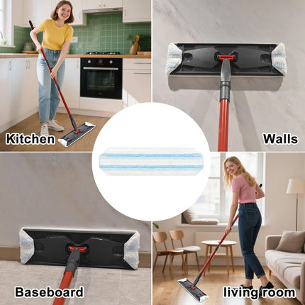 4 pack - Suitable for Vileda H2Pro Flatmop Replacement - Suitable for OCedar H2pro flatmop - For hard floors - mop head replacement - replacement microfiber mop heads - Machine washable - Reusable pad replacement - for deep cleaning.