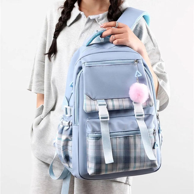 Girls School Student School Bag Outdoor Backpack - Youth School Bag - Backpack - Pink - Luxury Backpack - Laptop Bag - School Bag - Backpack - Rucksack - Large Women's Backpack - Waterproof Women's Travel Backpack - Rucksack - Teenagers - with Laptop Comp.