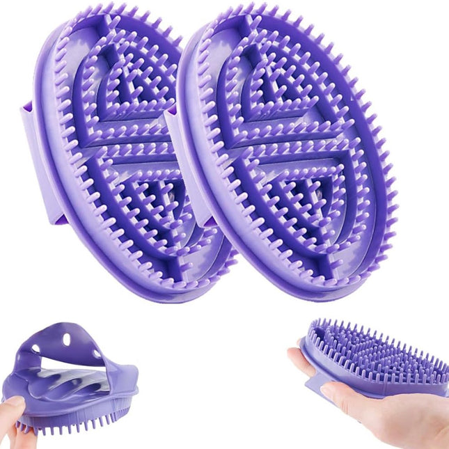pieces - Massage Brush - Meridian Pressure Brush - Dry Brushing - Essential Oil Brush - Bath Brush - Body Scrub Bath Body Brush - SPA Massager - for Meridian Scalp Full Body Relaxation Massage, relieves muscle tension - Purple.