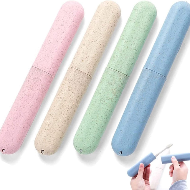 4 pieces - Toothbrush Case - Portable Toothbrush Box - Travel Toothbrush Box - Travel Toothbrush Bag - Toothbrushes Toothbrush Box - for travel, camping, school - blue, green, pink, beige.