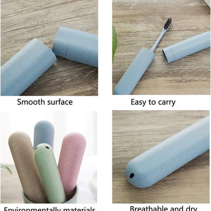 4 pieces - Toothbrush Case - Portable Toothbrush Box - Travel Toothbrush Box - Travel Toothbrush Bag - Toothbrushes Toothbrush Box - for travel, camping, school - blue, green, pink, beige.