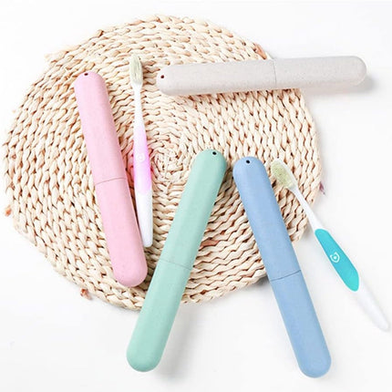 4 pieces - Toothbrush Case - Portable Toothbrush Box - Travel Toothbrush Box - Travel Toothbrush Bag - Toothbrushes Toothbrush Box - for travel, camping, school - blue, green, pink, beige.