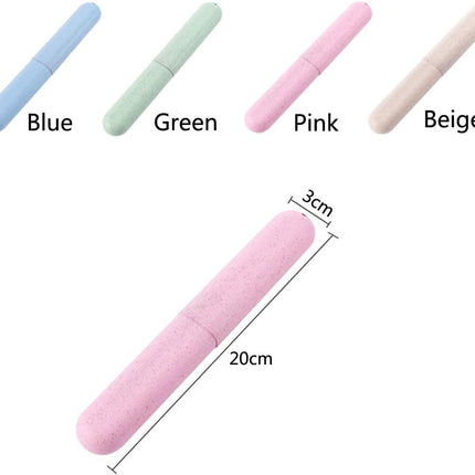 4 pieces - Toothbrush Case - Portable Toothbrush Box - Travel Toothbrush Box - Travel Toothbrush Bag - Toothbrushes Toothbrush Box - for travel, camping, school - blue, green, pink, beige.