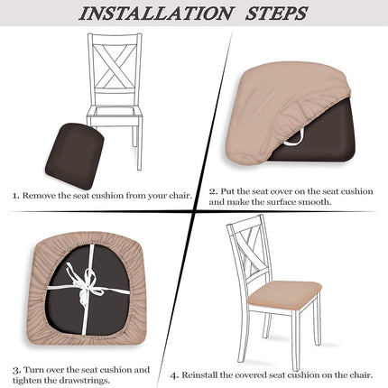 4 Pieces Chair Cover - Chair Cover for Dining Chair - Chair Protectors - Dining Room Chair Covers - chair chair upholstery - removable spandex dining room rack chair cover - Covers for Dining Chairs - Universal Chair Cover - Checks - beige.