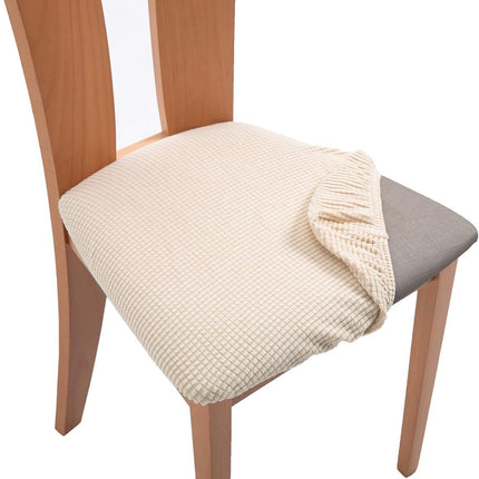 4 Pieces Chair Cover - Chair Cover for Dining Chair - Chair Protectors - Dining Room Chair Covers - chair chair upholstery - removable spandex dining room rack chair cover - Covers for Dining Chairs - Universal Chair Cover - Checks - beige.