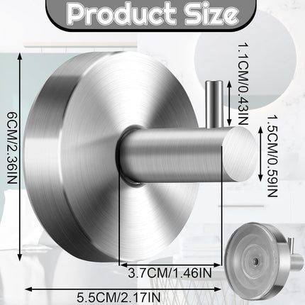 pieces - 6*6*5.5 cm - Suction cup hooks - Hooks with vacuum suction cup - towel hooks without drilling - waterproof - suction cup hook for shower, bathroom, kitchen, glass door - silver.
