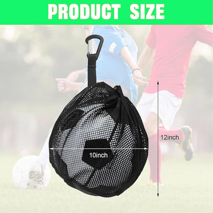 16L - Ball Net Bag - Basketball Mesh Bags - Ball Bags - portable net backpacks - basketball backpacks - soccer bags - sports bag - portable bag for basketball, soccer, tennis - easy storage and transport of basketballs and soccer balls - black.