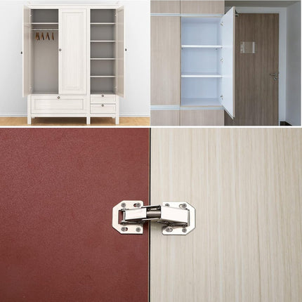 10 pieces - hinges - 3 inch - invisible stainless steel hinges - 90 degrees - cabinet hinges - kitchen door hinges - with screws - for furniture doors, drawers, windows and wardrobes - no drilling required - 77*32 mm - silver.
