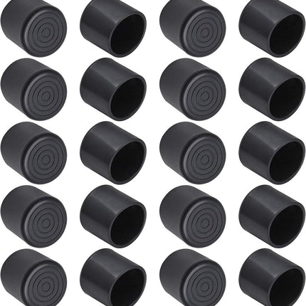 20 pieces - Chair Leg Caps - 32*32*34mm - furniture leg covers - Round rubber furniture leg protectors - Chair protector - floor protection - chair leg protectors - chair socks - for chair legs, table and sofa - black.