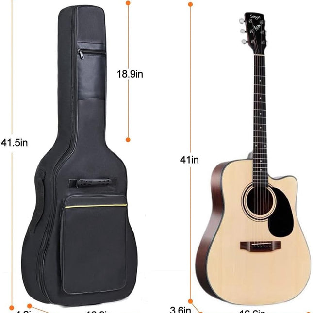 Classic guitar case - Acoustic guitar case - Backpack with exterior pocket and handles - Guitar backpack - Guitar case - Padded - Waterproof - For electric guitars - Black.