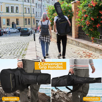 Classic guitar case - Acoustic guitar case - Backpack with exterior pocket and handles - Guitar backpack - Guitar case - Padded - Waterproof - For electric guitars - Black.