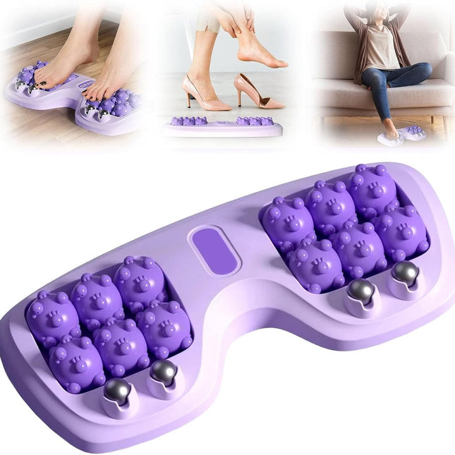 Foot massage device - Foot massage roller - Portable double foot massager roller - Massage ball - Foot massage - double foot massager roller for relieving plantar fasciitis pain and improving circulation, portable foot massager tool.