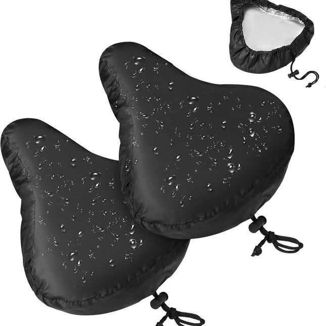 2 pieces - Bicycle Saddle Cover - Bicycle Saddle Cover - Waterproof Saddle Cover - Cover for Bicycle Saddle - Rain Cover - Saddle Cover - with drawstring - outdoor saddle cover - bicycle accessories - waterproof - universal - rain and dust protection - 24