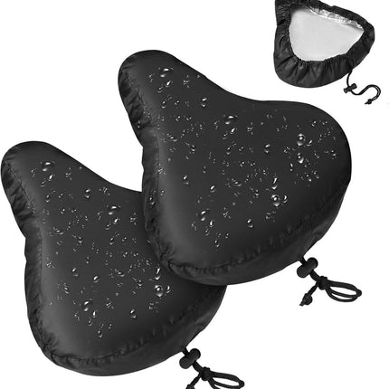2 pieces - Bicycle Saddle Cover - Bicycle Saddle Cover - Waterproof Saddle Cover - Cover for Bicycle Saddle - Rain Cover - Saddle Cover - with drawstring - outdoor saddle cover - bicycle accessories - waterproof - universal - rain and dust protection - 24.
