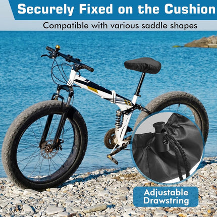 2 pieces - Bicycle Saddle Cover - Bicycle Saddle Cover - Waterproof Saddle Cover - Cover for Bicycle Saddle - Rain Cover - Saddle Cover - with drawstring - outdoor saddle cover - bicycle accessories - waterproof - universal - rain and dust protection - 24.