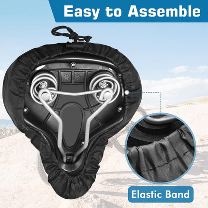 2 pieces - Bicycle Saddle Cover - Bicycle Saddle Cover - Waterproof Saddle Cover - Cover for Bicycle Saddle - Rain Cover - Saddle Cover - with drawstring - outdoor saddle cover - bicycle accessories - waterproof - universal - rain and dust protection - 24.