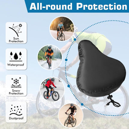 2 pieces - Bicycle Saddle Cover - Bicycle Saddle Cover - Waterproof Saddle Cover - Cover for Bicycle Saddle - Rain Cover - Saddle Cover - with drawstring - outdoor saddle cover - bicycle accessories - waterproof - universal - rain and dust protection - 24.