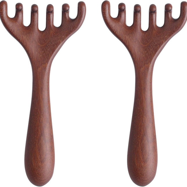 BOXOB 2pcs Wooden Head Massager, Portable Head Scratcher for Deep Relaxation Durable Wooden Comb Wooden Scalp Massager Gift for Family and Friends.