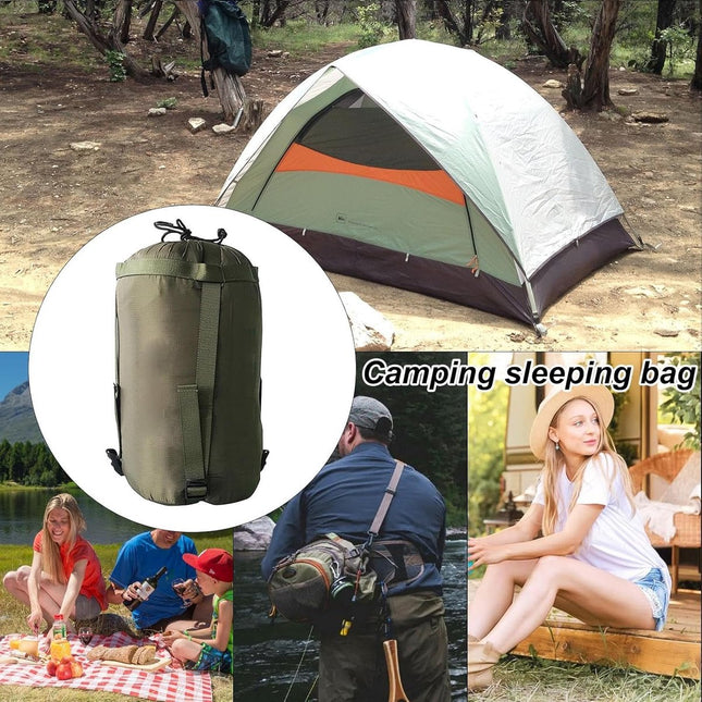 Compression bag - Sleeping bag compression bag - Sleeping bag storage bag - Storage bag - Backpacking storage bags - Portable sleeping bag storage bag - Lightweight backpack bag - Camping storage bag - for travel, camping and outdoor backpacking - Green -.
