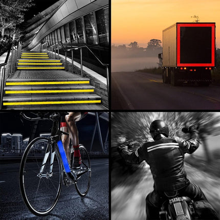 4 rolls - reflective stickers - 5cm*3m - reflective tape - reflective safety warning strips - reflective strips - safety marking tape - waterproof - for trucks, bicycles, strollers, helmets - yellow, white, red, blue.