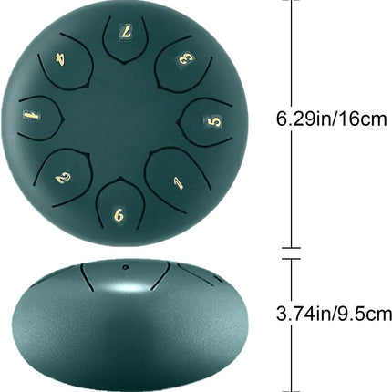 Rain drum - outdoor rain drum - rain drum for the garden - rain drum for outside in the garden - chakra drum for outdoor rain - drum - musical instruments - 6 inch rain drum - with 8 tones - green - 16*9 cm.