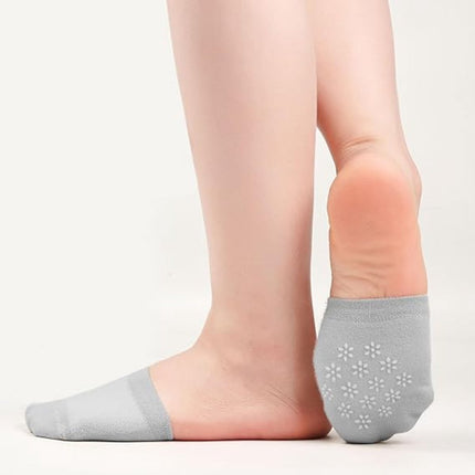 pairs - Half socks - Women's no-show anti-slip half socks - Cotton invisible lining toe protectors - toe protector socks - invisible socks - seamless five-toe socks - sock - for clogs - black, white, khaki, grey.