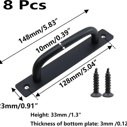 8 Pieces Door Handle - Kitchen Cabinet Handles - Cabinet Handles - Handles for Small Doors - 5" Hole in the Center Aluminum Alloy Cabinet Handles - Kitchen Cabinet Handle - For Drawer Cabinets, Cabinets, Kitchen, Wardrobe and Drawer Handles - Black.
