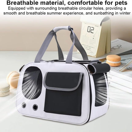 Cat and Dog Transport Bag - Travel Basket - Foldable Cat Transport Box - Cat Bag - Pet Carrier Bag with breathable holes and pockets - for medium-sized cats, small dogs - Dog Bag - 45 x 28 x 26 cm - Black.