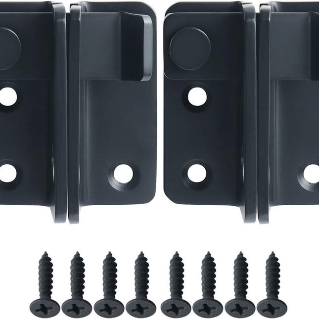 2 pieces - Lock - 60*54*27 mm - stainless steel door lock - sliding bolt with safety latch - left-hand sliding bolt - with screws - for sliding wardrobe, animal cage, garden, bathroom, garage door, sliding door - black.