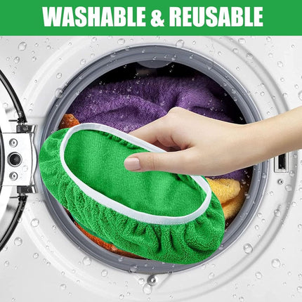 4 Pack Reusable Microfiber Mop Pads - Suitable for Efficient Sweeping Cleaning - Suitable for Swiffer Sweeper - Wet & Dry Cleaning Cloths - Mop Head Replacement - Washable Refills - for Household Floors - 25 x 11.5 cm.