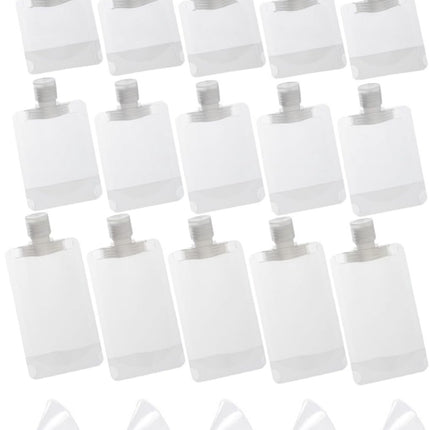 20 pieces - Travel-size Toiletries Bag - Travel Toiletries Containers - travel containers - refillable travel bottles - for cosmetics, lotions, shower gels, shampoos, travel essentials - 100 ml, 50 ml, 30 ml - with portable funnel - transparent.