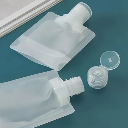 20 pieces - Travel-size Toiletries Bag - Travel Toiletries Containers - travel containers - refillable travel bottles - for cosmetics, lotions, shower gels, shampoos, travel essentials - 100 ml, 50 ml, 30 ml - with portable funnel - transparent.