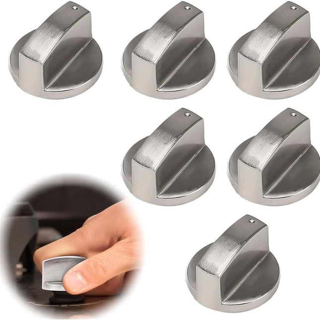Oven Knobs - 6 Pieces Hob Knob - 6mm Knob Cover - Universal Knob Set for Gas Hob - Universal Gas Stove Hob Oven Knob Set - Knobs for Hob, Gas Stove and Oven - Precise Oven Temperature Control Knob.