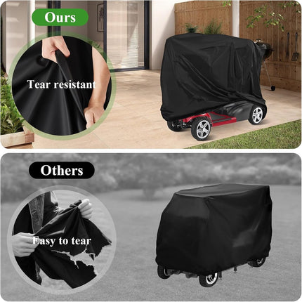 Mobility Scooter Protective Cover - Mobility Scooter Cover - Cover for mobility scooter - Mobility Scooter Cover - waterproof wheelchair cover for storage - Waterproof Cover - Rain Cover - Protective Cover - Waterproof - 55 "x 26" x 36 " - Black.
