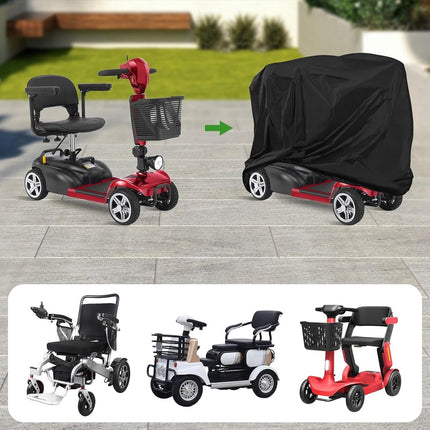 Mobility Scooter Protective Cover - Mobility Scooter Cover - Cover for mobility scooter - Mobility Scooter Cover - waterproof wheelchair cover for storage - Waterproof Cover - Rain Cover - Protective Cover - Waterproof - 55 "x 26" x 36 " - Black.