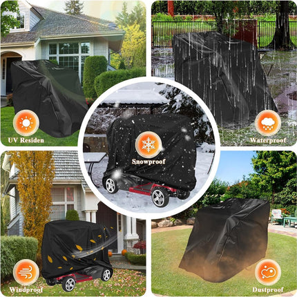 Mobility Scooter Protective Cover - Mobility Scooter Cover - Cover for mobility scooter - Mobility Scooter Cover - waterproof wheelchair cover for storage - Waterproof Cover - Rain Cover - Protective Cover - Waterproof - 55 "x 26" x 36 " - Black.