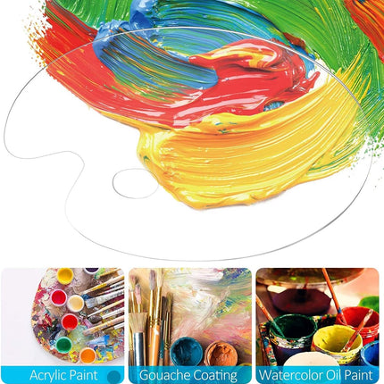 2 pieces - Color palette - Paint palette - Art palette Mixing palette - clear acrylic palette - acrylic paint palette - transparent palette - painter's palette - oval paint palette - oil paint tray set - watercolor paint sheet - mixing colors - for crafti.