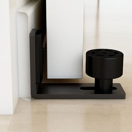 2 Pieces - Sliding Door Floor Guide Doors - Sliding Rails - Sliding Door System - Bottom-Wall Mounting Adjustable Roller Double Wheel - Adjustable Floor Guide - Door Guide - No Punching Required - Guide - Black - Smooth and Quiet.