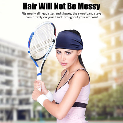 pieces - Headband - elastic sports headbands - sports headbands - for men and women - moisture-wicking hairband - for sports, fitness and running - 23*9 cm - black and blue.