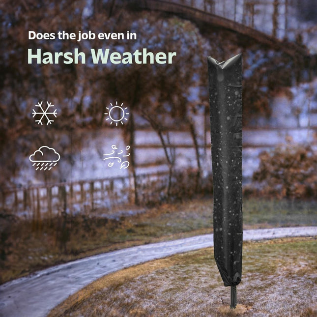 Dryer Cover - 2 Pieces - Rotating Clothesline Cover Waterproof Fabric - 165x16x16 cm - Universal Dryer Cover - Protective Cover - Heavy Duty Rotating Clothesline Cover with Zipper - Protective Weatherproof Parasol Cover for Garden Dryer and Drying Rack.