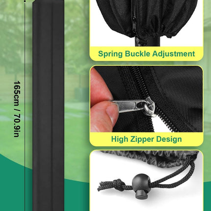 Dryer Cover - 2 Pieces - Rotating Clothesline Cover Waterproof Fabric - 165x16x16 cm - Universal Dryer Cover - Protective Cover - Heavy Duty Rotating Clothesline Cover with Zipper - Protective Weatherproof Parasol Cover for Garden Dryer and Drying Rack.