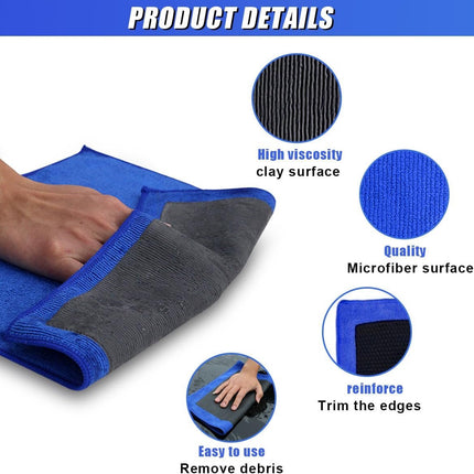 Car clay cloth - Car wash towel - Car cleaning towel - Clay bar - Clay towel - Clay bar towel - Car cleaning - detailing cloth - perforated polishing cloth - cleaning cloth - for car detailing, car cleaning, disinfection - 30*30 cm - blue.