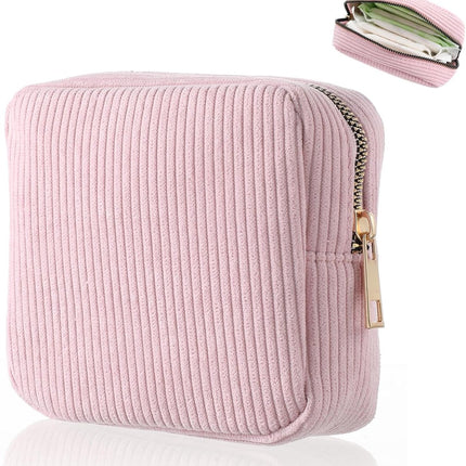 Toiletry Bag - Sanitary Pad Makeup Bag - Sanitary Pad Pouches - Menstrual Bags - Menstrual Pouches - Waterproof Zipper - Tampon Pouches - Napkin Pouches - Cosmetic Bag - Storage Bag - Makeup Bag - For Sanitary Pads, Tampons, Menstrual Cup - Pink.