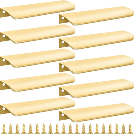 10 pieces - 150*40*17.5 mm - Cabinet handles - Drawer handles - Concealed handle - Aluminum alloy handle - kitchen cabinet handles - furniture accessories - hardware - brushed gold.