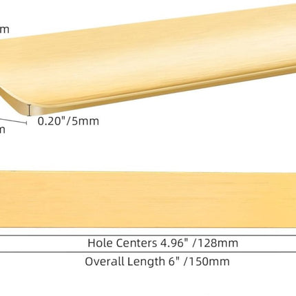 10 pieces - 150*40*17.5 mm - Cabinet handles - Drawer handles - Concealed handle - Aluminum alloy handle - kitchen cabinet handles - furniture accessories - hardware - brushed gold.