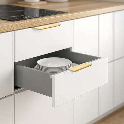 10 pieces - 150*40*17.5 mm - Cabinet handles - Drawer handles - Concealed handle - Aluminum alloy handle - kitchen cabinet handles - furniture accessories - hardware - brushed gold.
