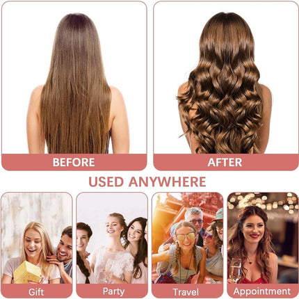 Heatless Curls - Hair curler - hair rollers - Curlers without heat - soft sleep curl scrunchie - for long, medium-length hair - hair curler without heat - satin night curler - lazy scrunchie - DIY hair styling tools - pink - Ø 18cm.