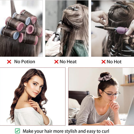 Heatless Curls - Hair curler - hair rollers - Curlers without heat - soft sleep curl scrunchie - for long, medium-length hair - hair curler without heat - satin night curler - lazy scrunchie - DIY hair styling tools - pink - Ø 18cm.